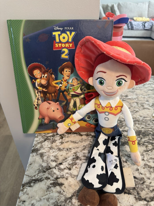 Toy story 2 Hardback book Jessie &Cowgirl Plush Character Rare Bundle Woody Buzz