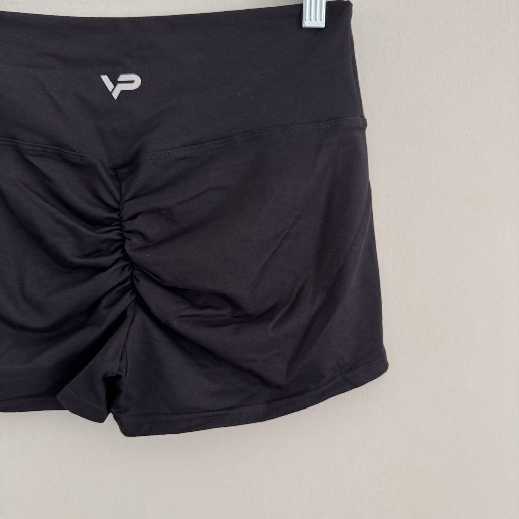 High Waist Scrunch Butt Shorts Women’s Yoga Gym Fitness Athletic Black Size SML