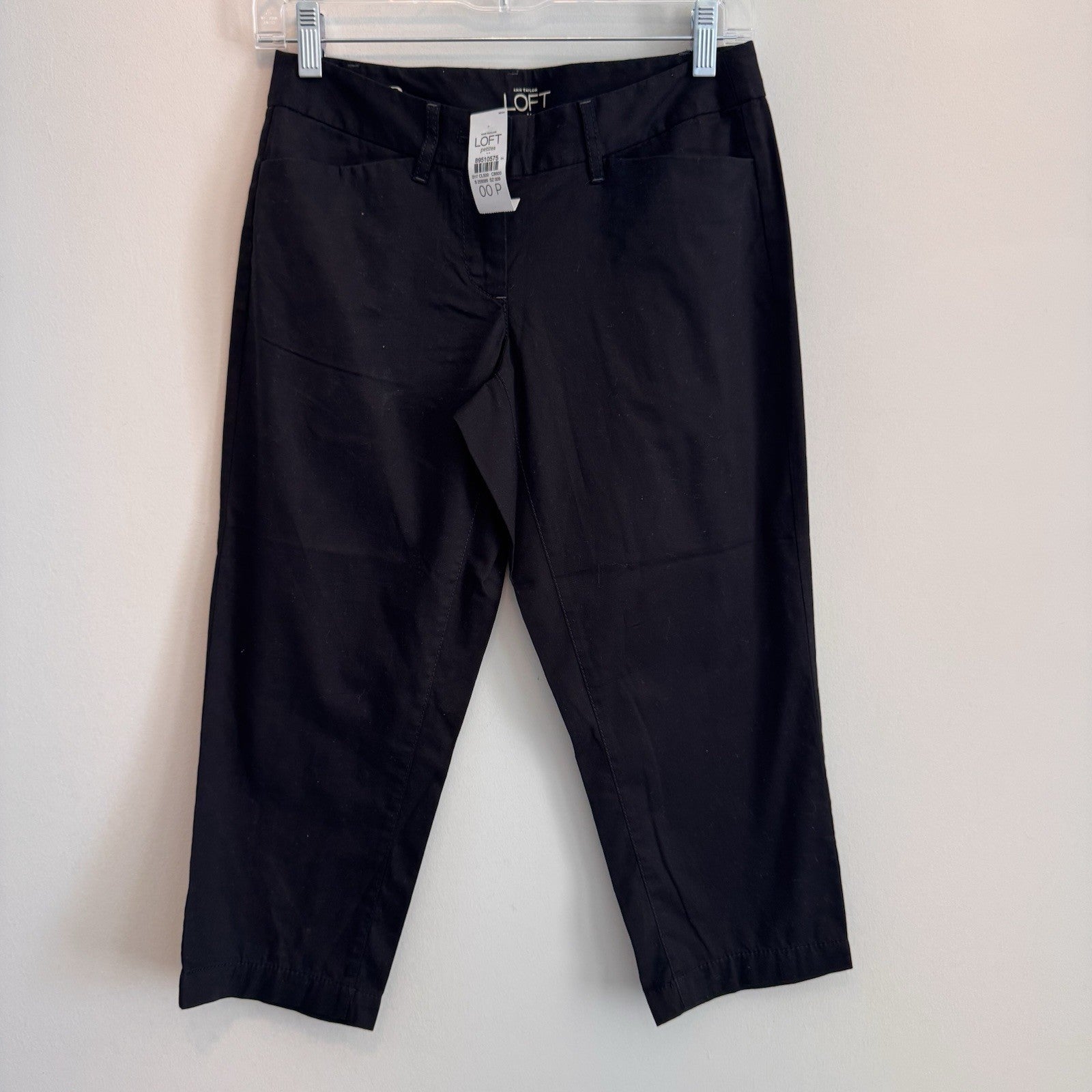 Ann Taylor LOFT Curvy Crop Pants 00P Petite Black Career Work NWT Women’s