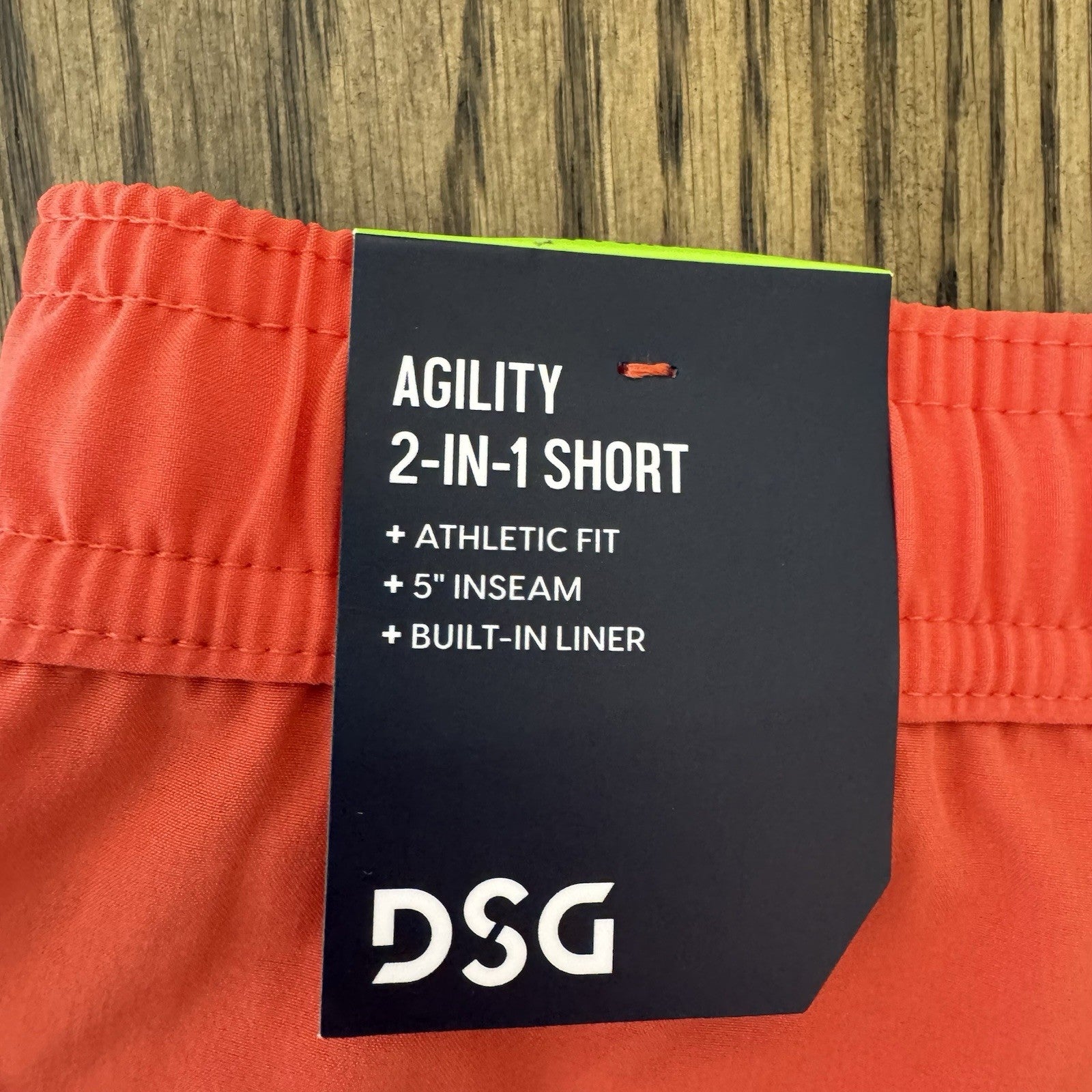 NWT! Men’s DSG Brand Large 5” Inseam Red Sun 2-IN-1 Agility Shorts! F87