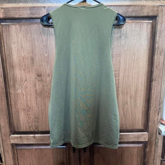 Gymshark Men's Muscle Tank Top Size M Olive Green Sleeveless Workout Shirt