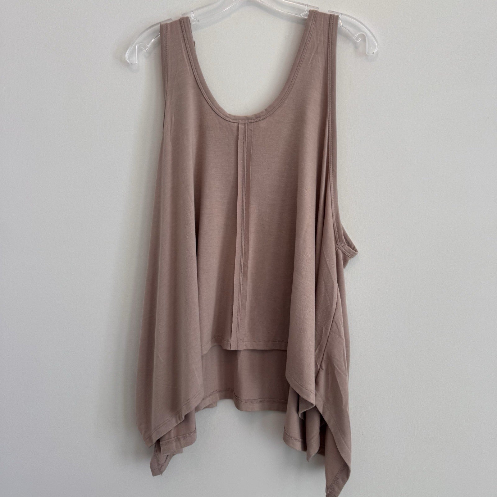 Zenana Flowy Tank Top L Mauve Pink Asymmetrical Boho Tunic Boutique NWT Women’s