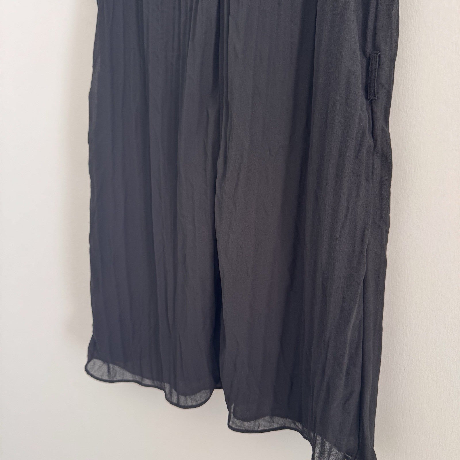 She + Sky Black Pleated Flutter Sleeve Mini Dress Women's Size S V-Neck Lined