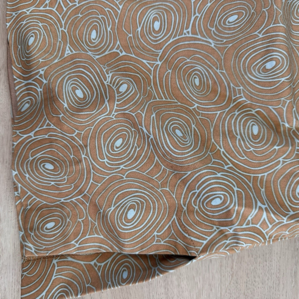 Sport Haley Tan Blue Swirl Print Skirt Size 10 Y2K Mod Retro Women’s