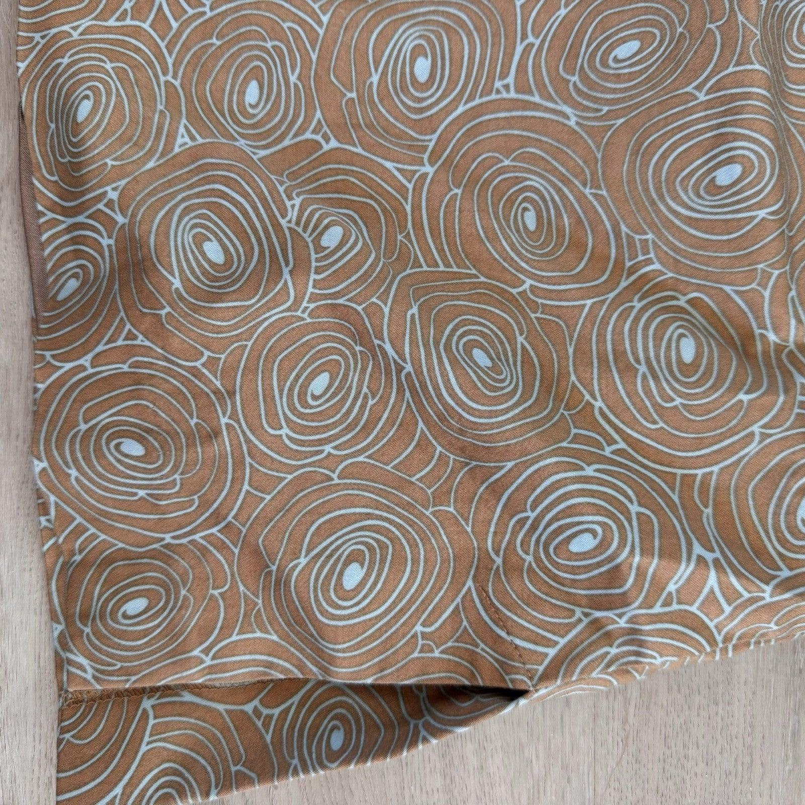 Sport Haley Tan Blue Swirl Print Skirt Size 10 Y2K Mod Retro Women’s