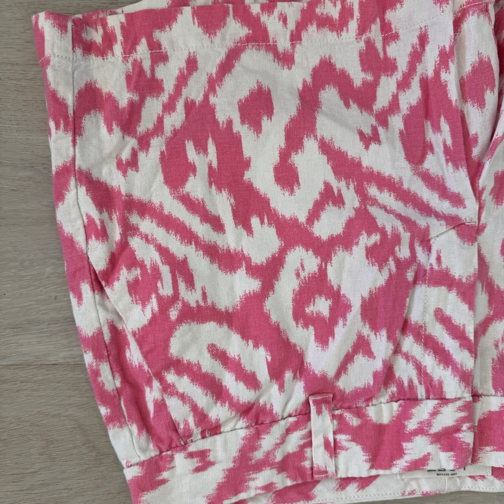 LOFT Pink Ikat Shorts Women’s 6 Linen Blend Summer Preppy