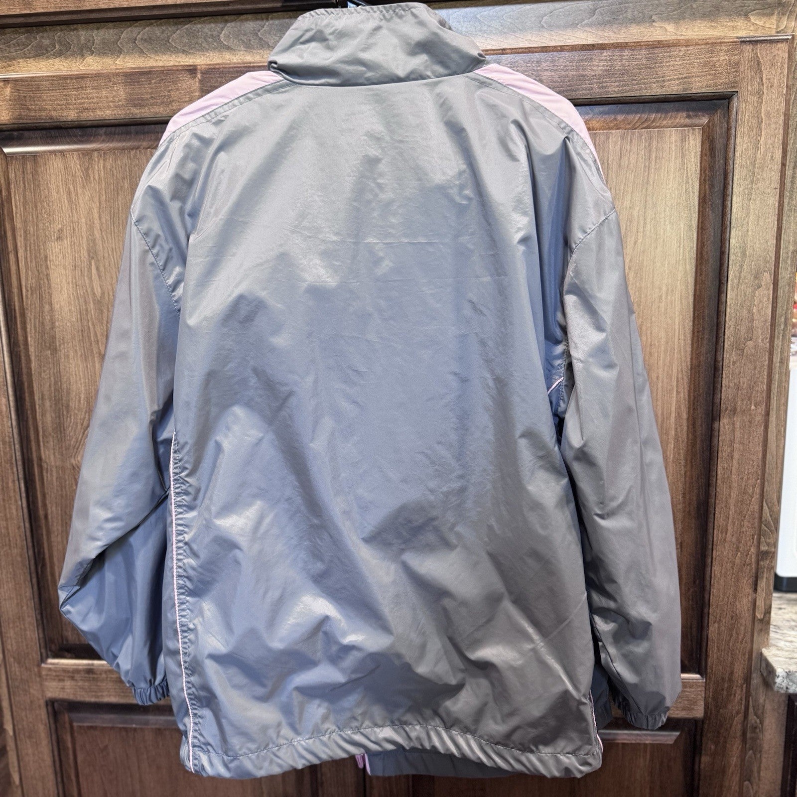 Vintage Wilson Windbreaker Tracksuit Set Gray Pink Nylon L Jacket Pants VTG