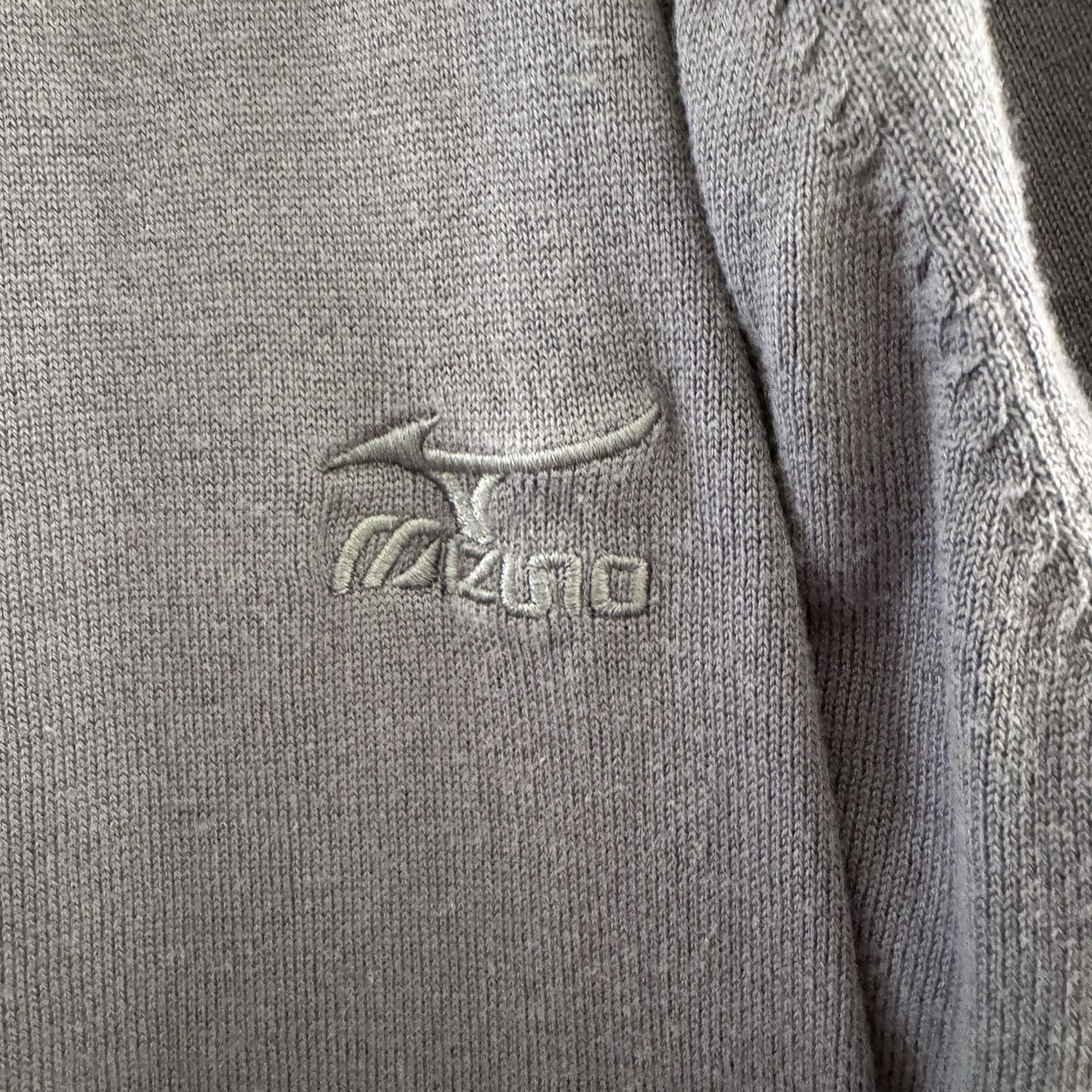 Mizuno Men’s Argyle V-Neck Sweater L Gray Golf Knit Modal Cotton