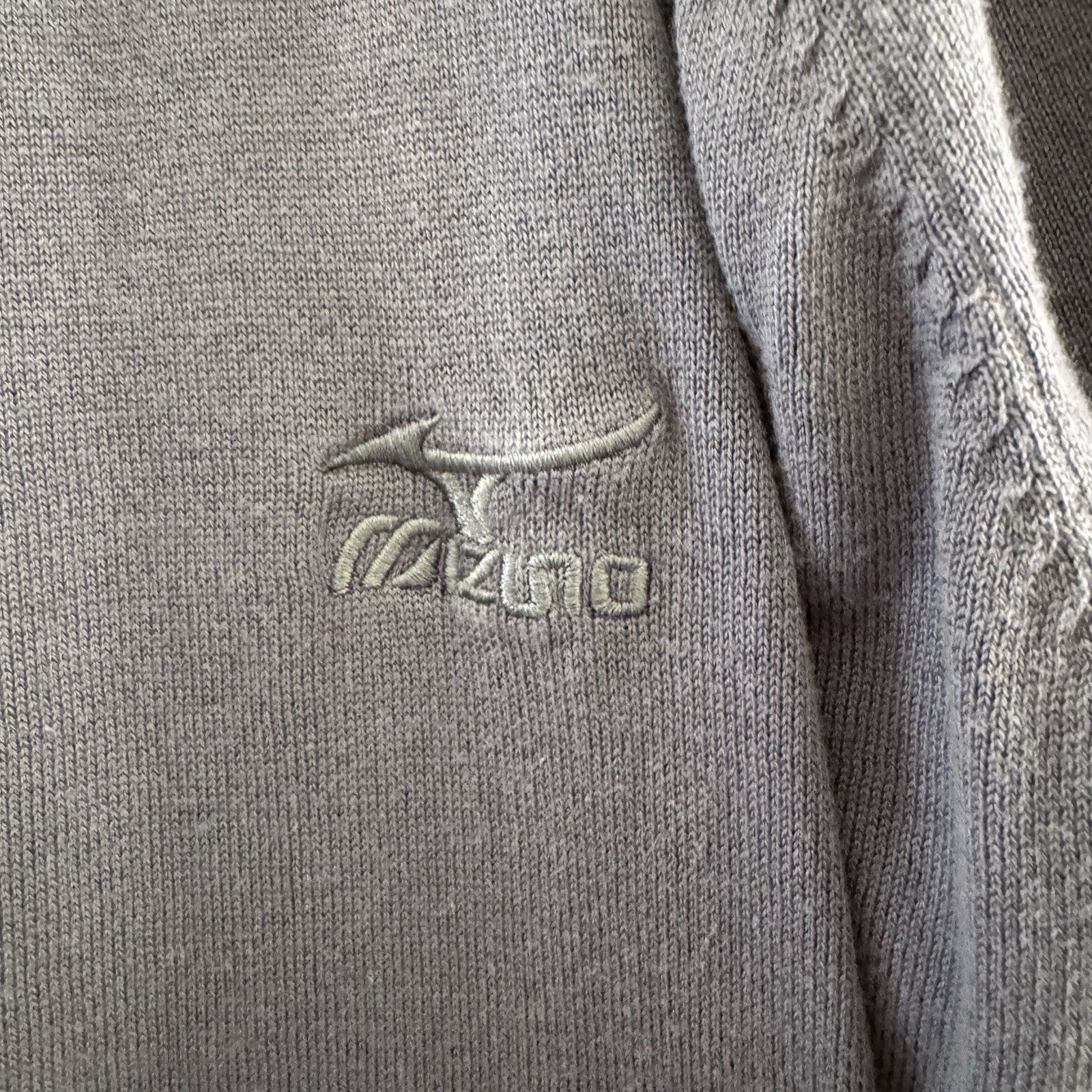 Mizuno Men’s Argyle V-Neck Sweater L Gray Golf Knit Modal Cotton