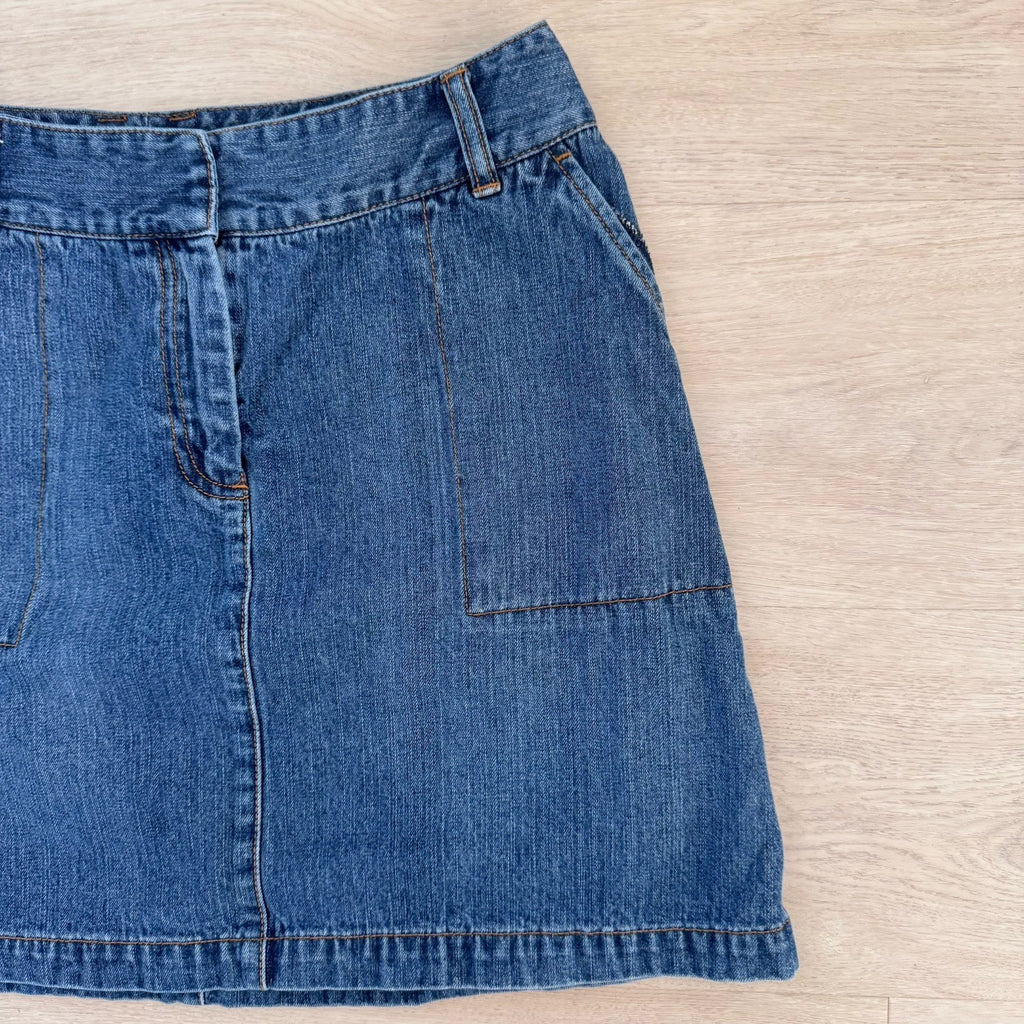 The Limited Denim Mini Skirt Size 4 Y2K Dark Wash Stretch Vintage-2003 Women's