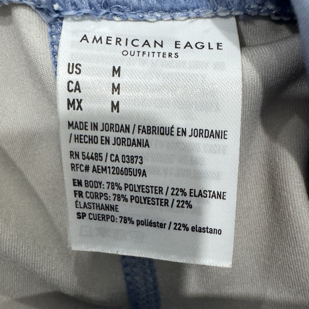 Lot of 3 Aerie American Eagle Leggings Blue Purple Tie Dye Pocket Hugger Medium