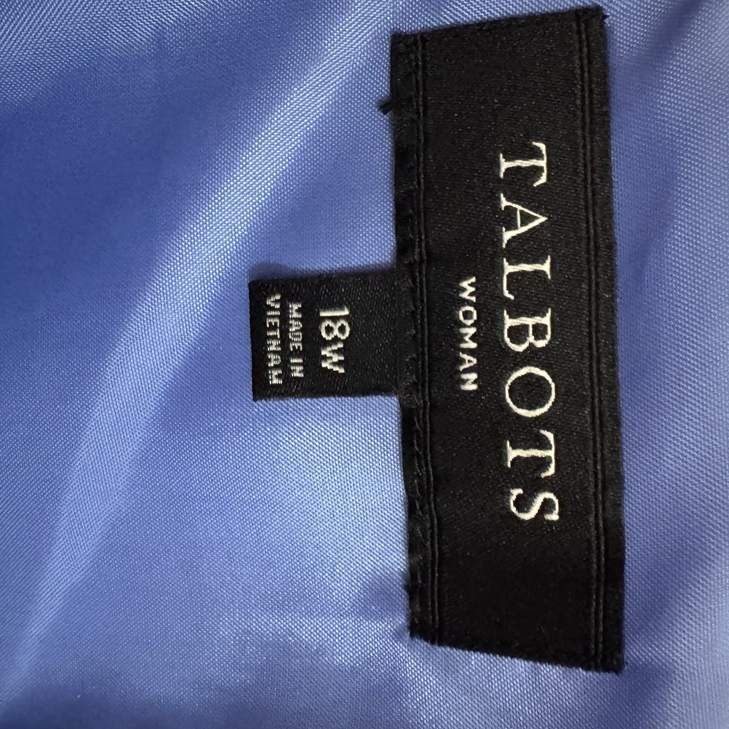 Talbots Women’s Skirt Lot 18W Blue Career Floral Textured Lined 2pc