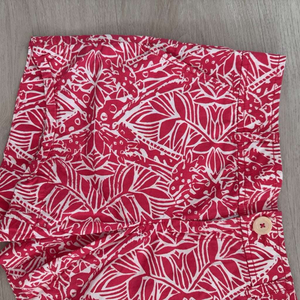 Lilly Pulitzer Women’s Pink White Tropical Print Shorts Size 4 Resort Callahan