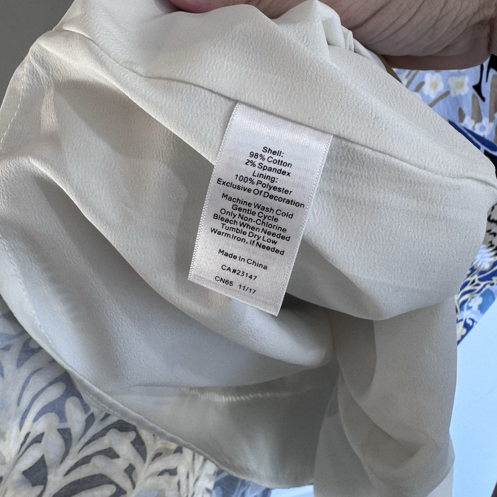 Talbots Petites Floral Sheath Dress Women’s 6P Blue Beige Short Sleeve