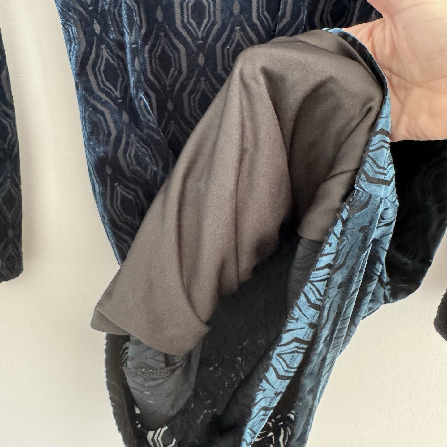 Altar’d State Velvet Wrap Dress S Teal Long Sleeve Ruched Bodycon