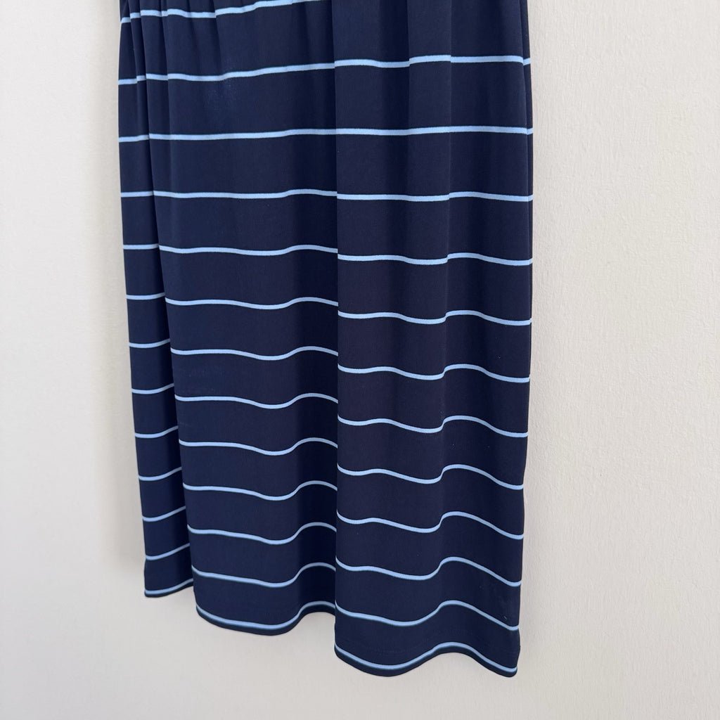 Banana Republic Women’s Petite PS Navy Stripe Faux Wrap Dress Stretch