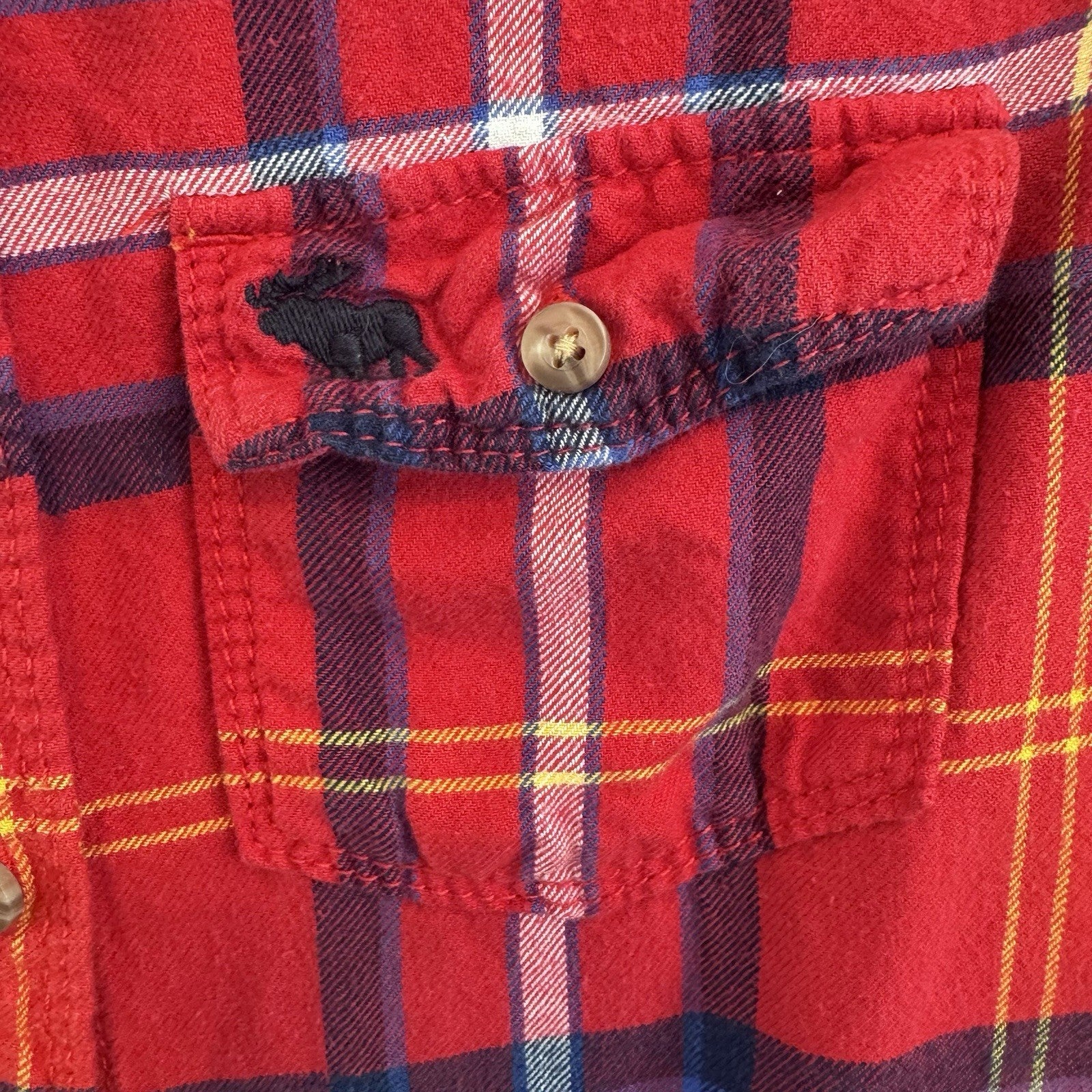 Abercrombie & Fitch Plaid Button Up Shirt XS Red Pink Cotton Flannel