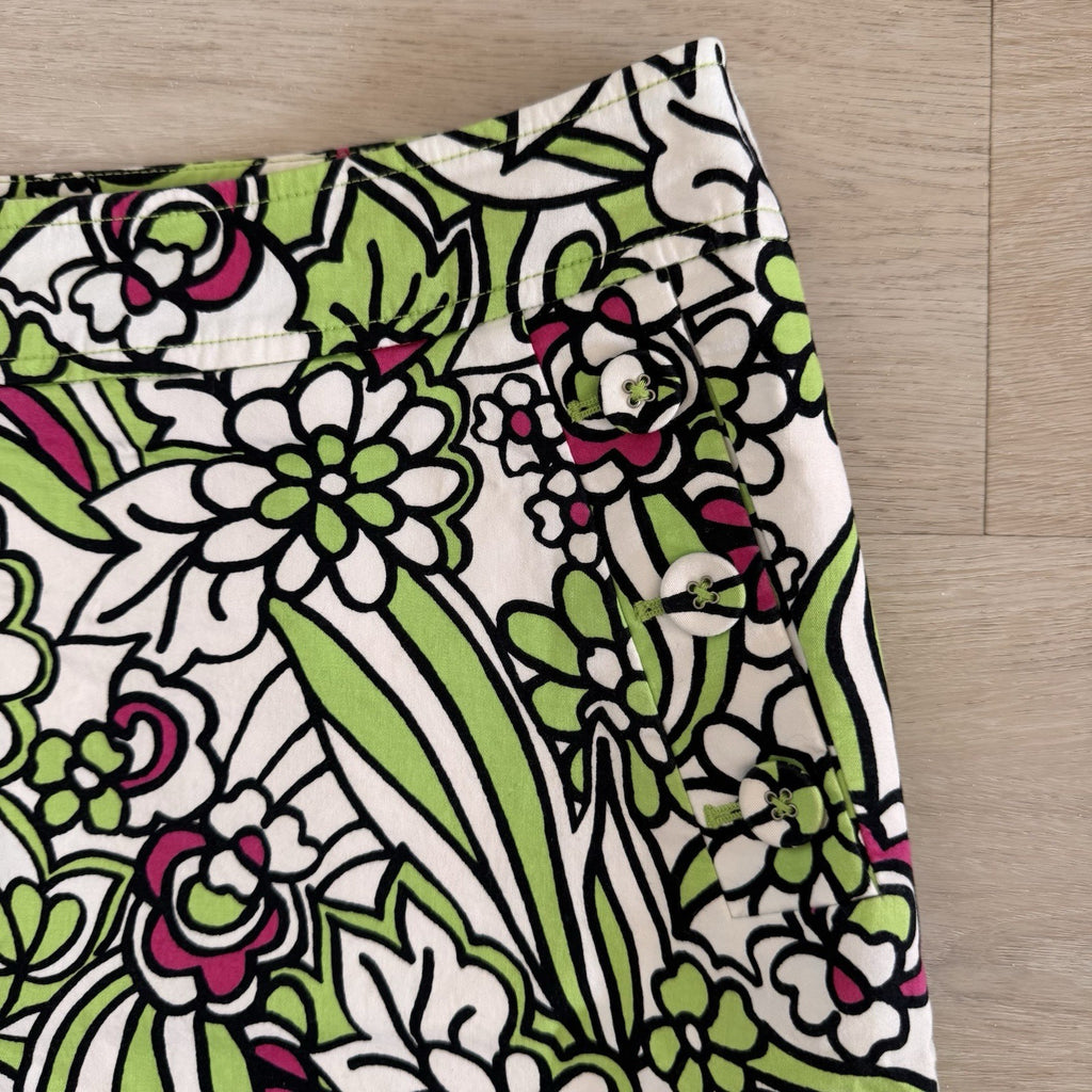 Liz Golf Floral Skort Size 14 Green Pink Preppy Golf Skirt Women’s