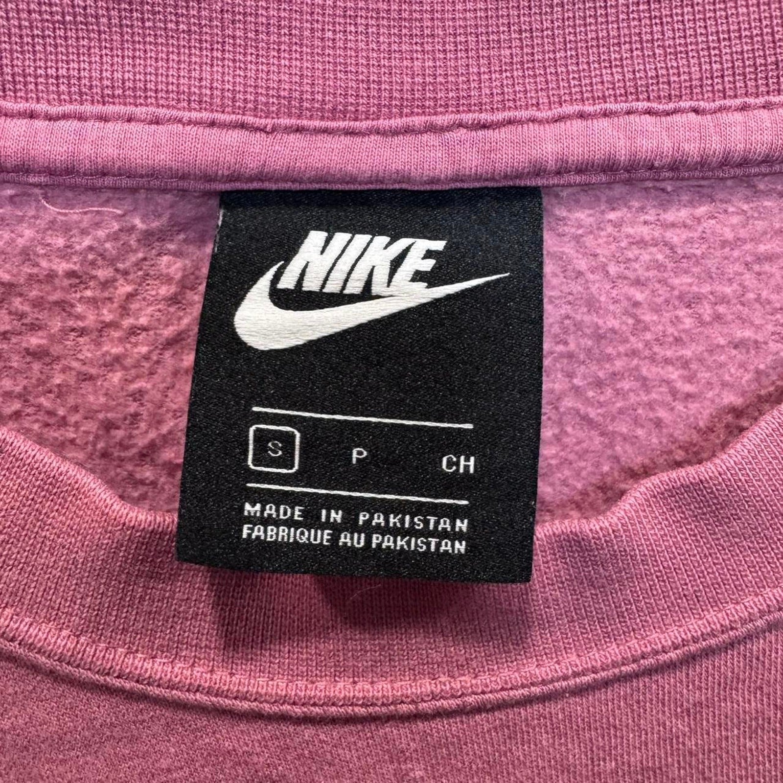 Nike Club Fleece Crew Pullover Sweatshirt Rose Pink Oversized cropped Women’s S