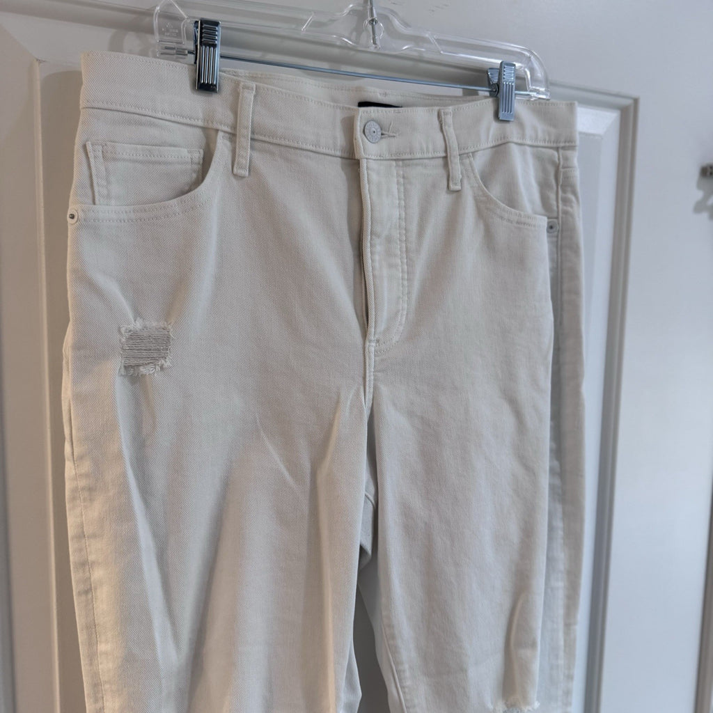 Express Womens 90s Bootcut Jeans Size 12R White High Rise Distressed MSRP 88