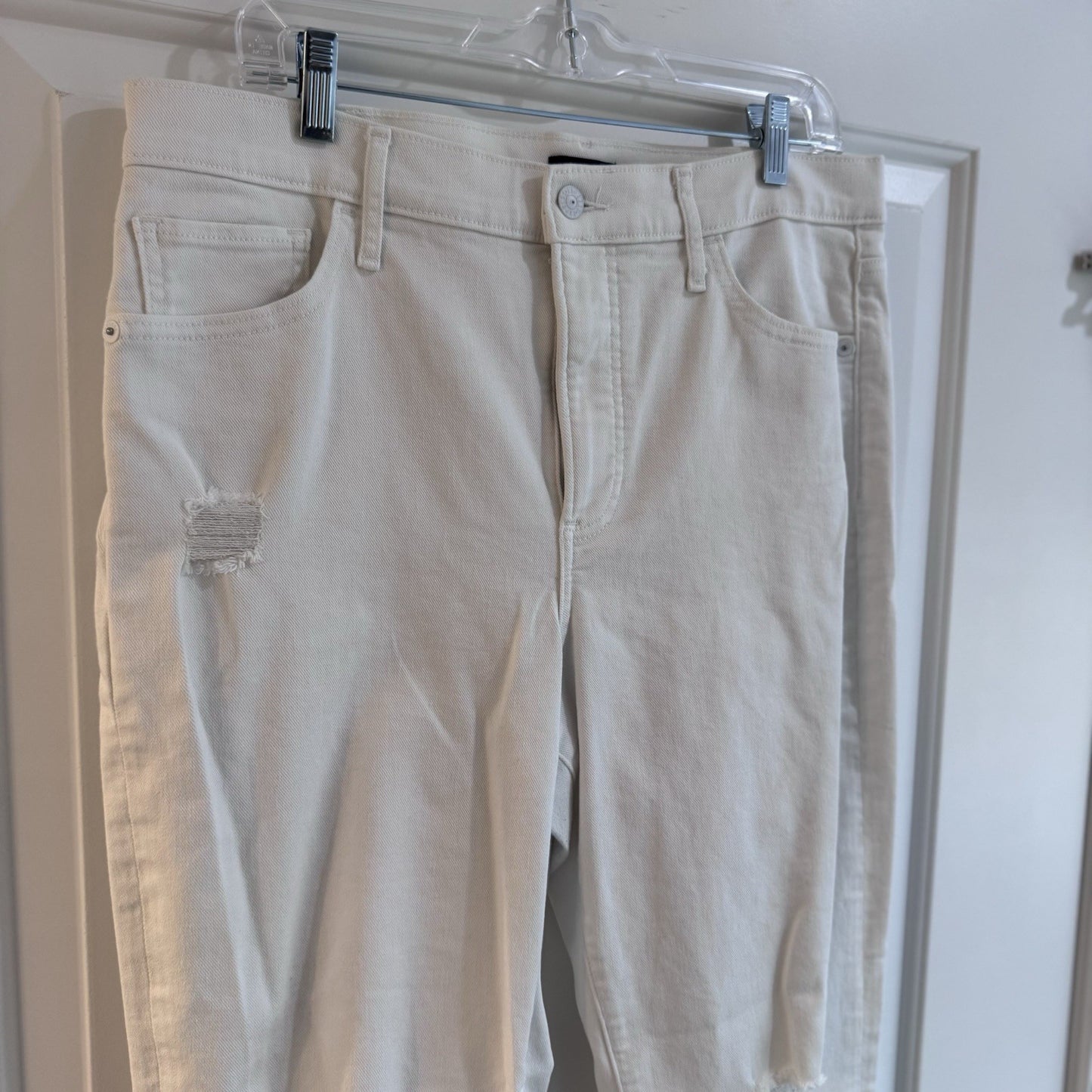 Express Womens 90s Bootcut Jeans Size 12R White High Rise Distressed MSRP 88