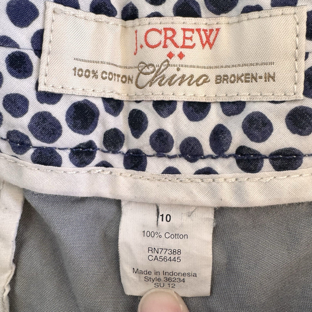 J.Crew Chino Shorts Womens 10 Gray Broken In 100% Cotton Classic