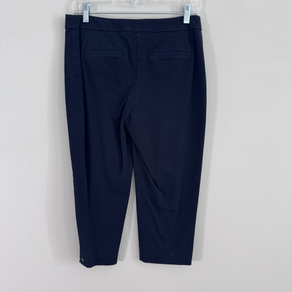 Talbots Pants Women’s 6P Navy Blue Signature Capri Flat Front Summer Outdoors