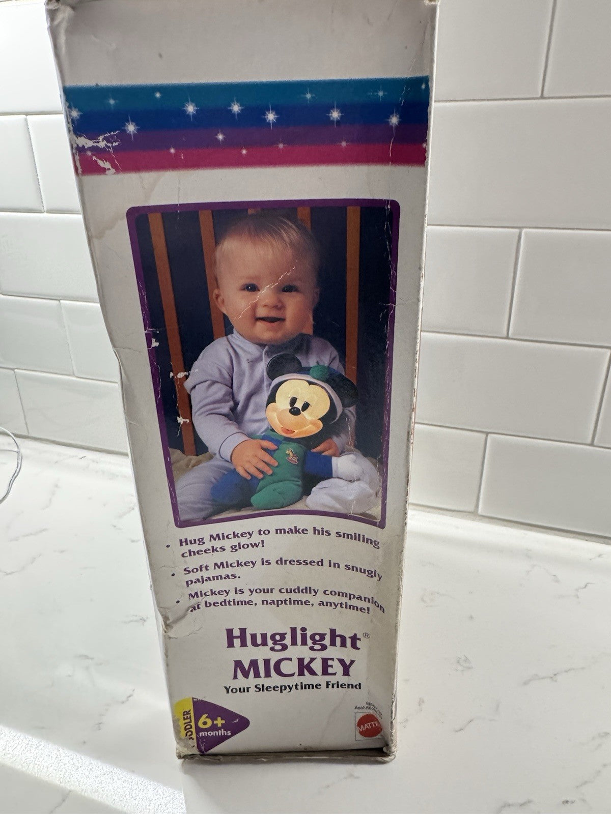 Vintage Huglight Mickey Mouse 13" Plush Toy Mattel Sleepytime Friend Glow NEW