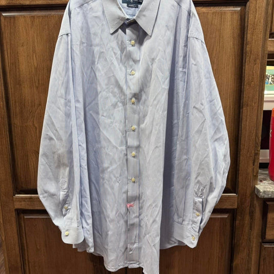 Ralph Lauren Classic Fit Button-Up Shirt - Blue Pinstripe - Size Tall