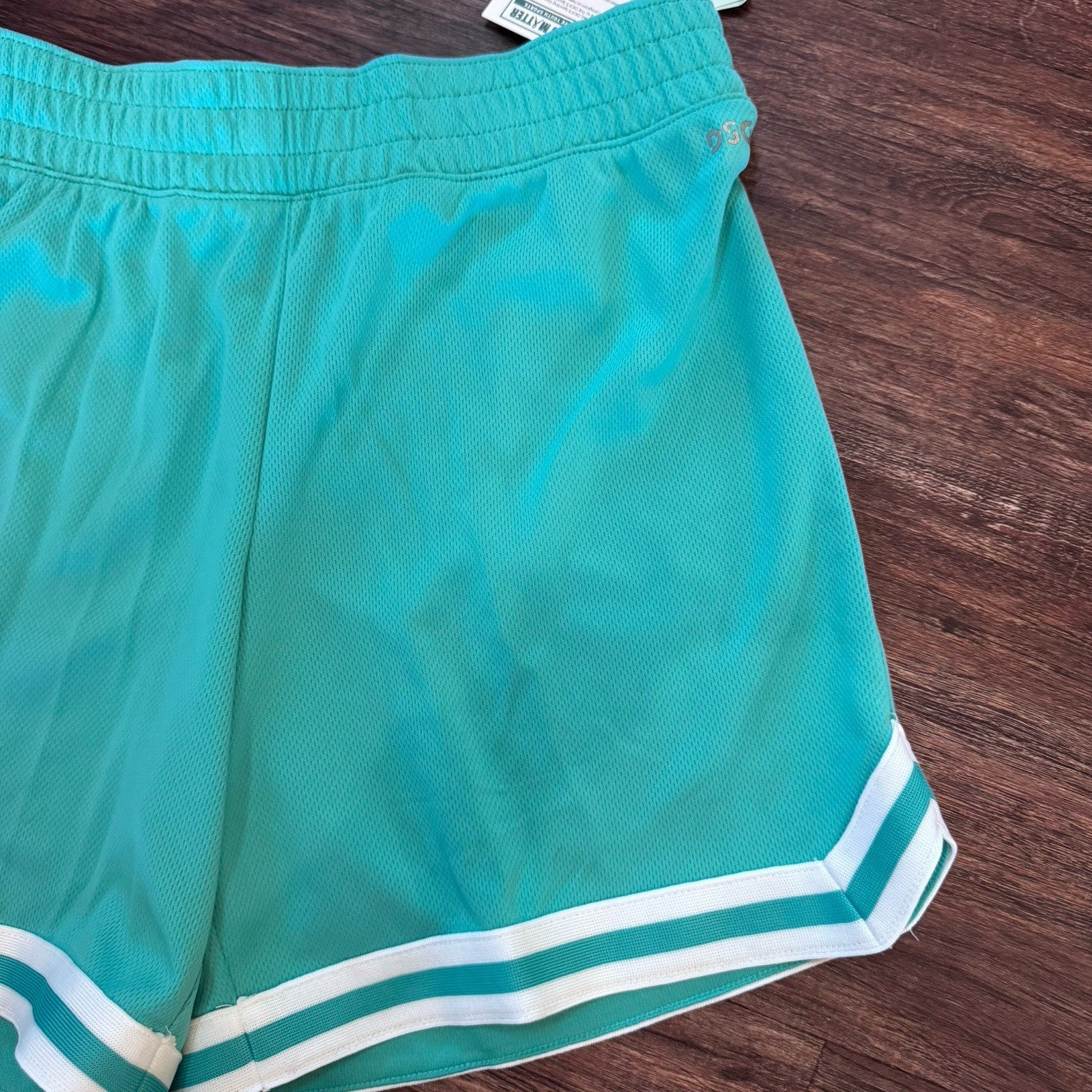 DSG Girls Mesh Shorts Teal Burst XL NWT $20 Mid Rise Athletic Relaxed Fit