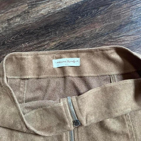 American Threads Tan suede mini skirt #miniskirt size Med