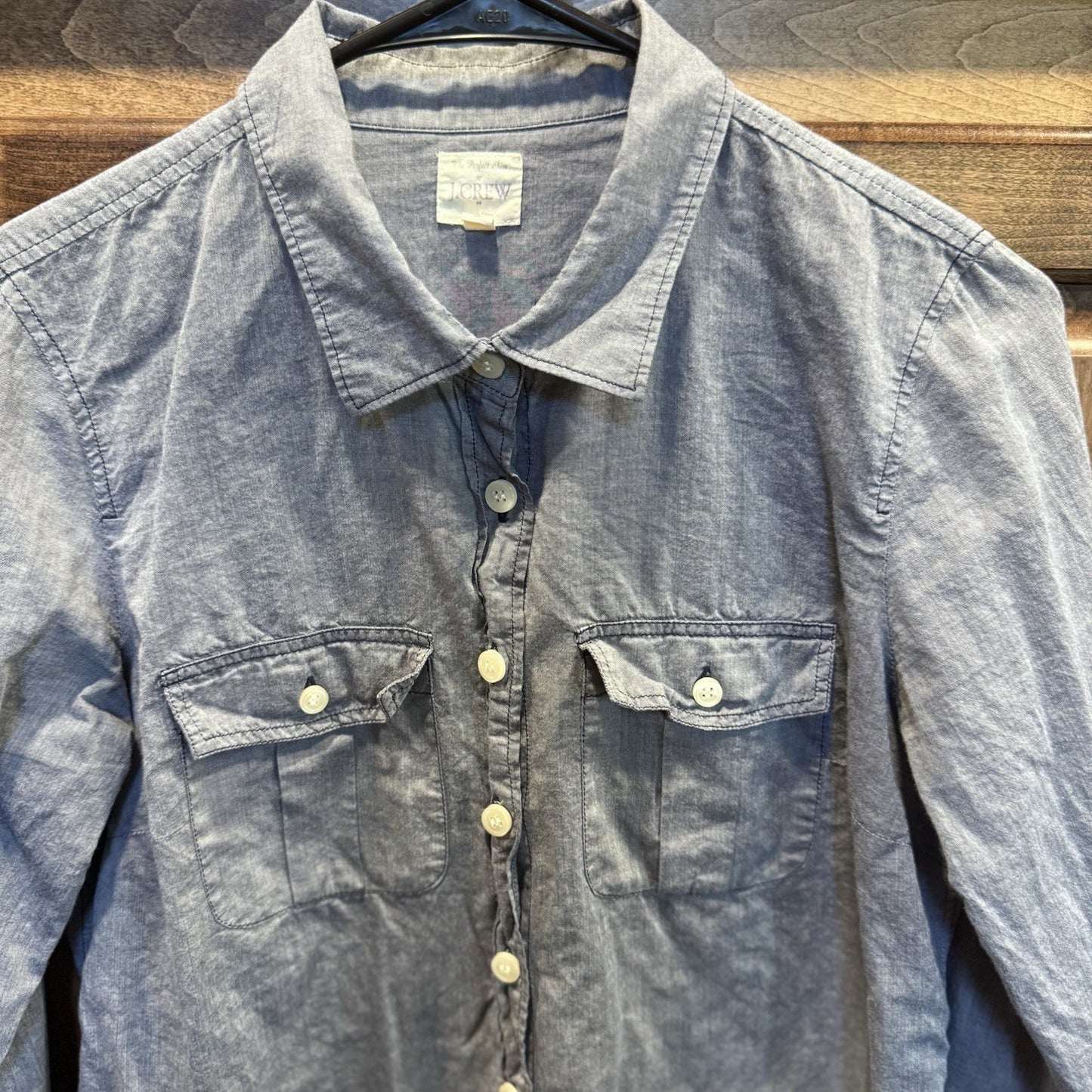 J.Crew Women’s Small Chambray Button Down Shirt 100% Cotton Casual Workwear