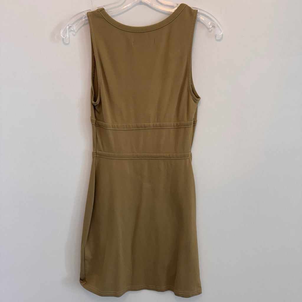 Urban Outfitters Women's Small Mustard Gold Corset Mini Dress Seamed Tank Ribbed
