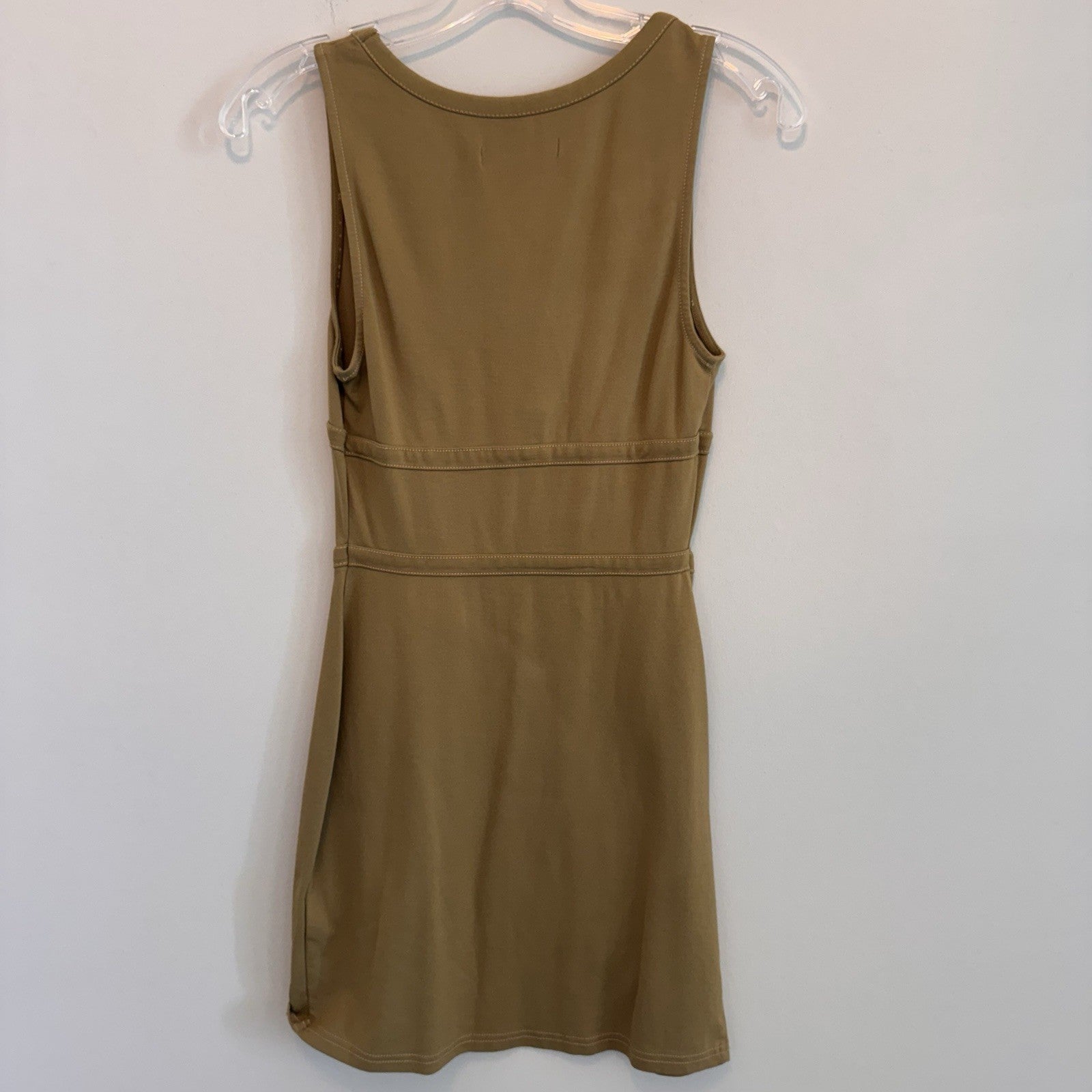 Urban Outfitters Women's Small Mustard Gold Corset Mini Dress Seamed Tank Ribbed