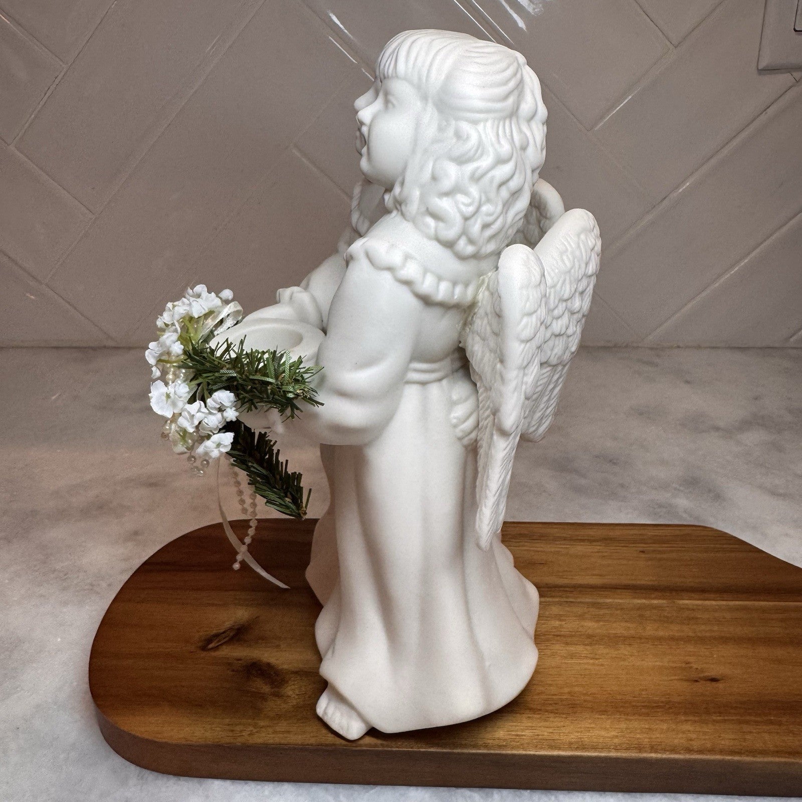 Vintage 1997 Growth Singing Angels Porcelain Votive Candle Holder Figurine