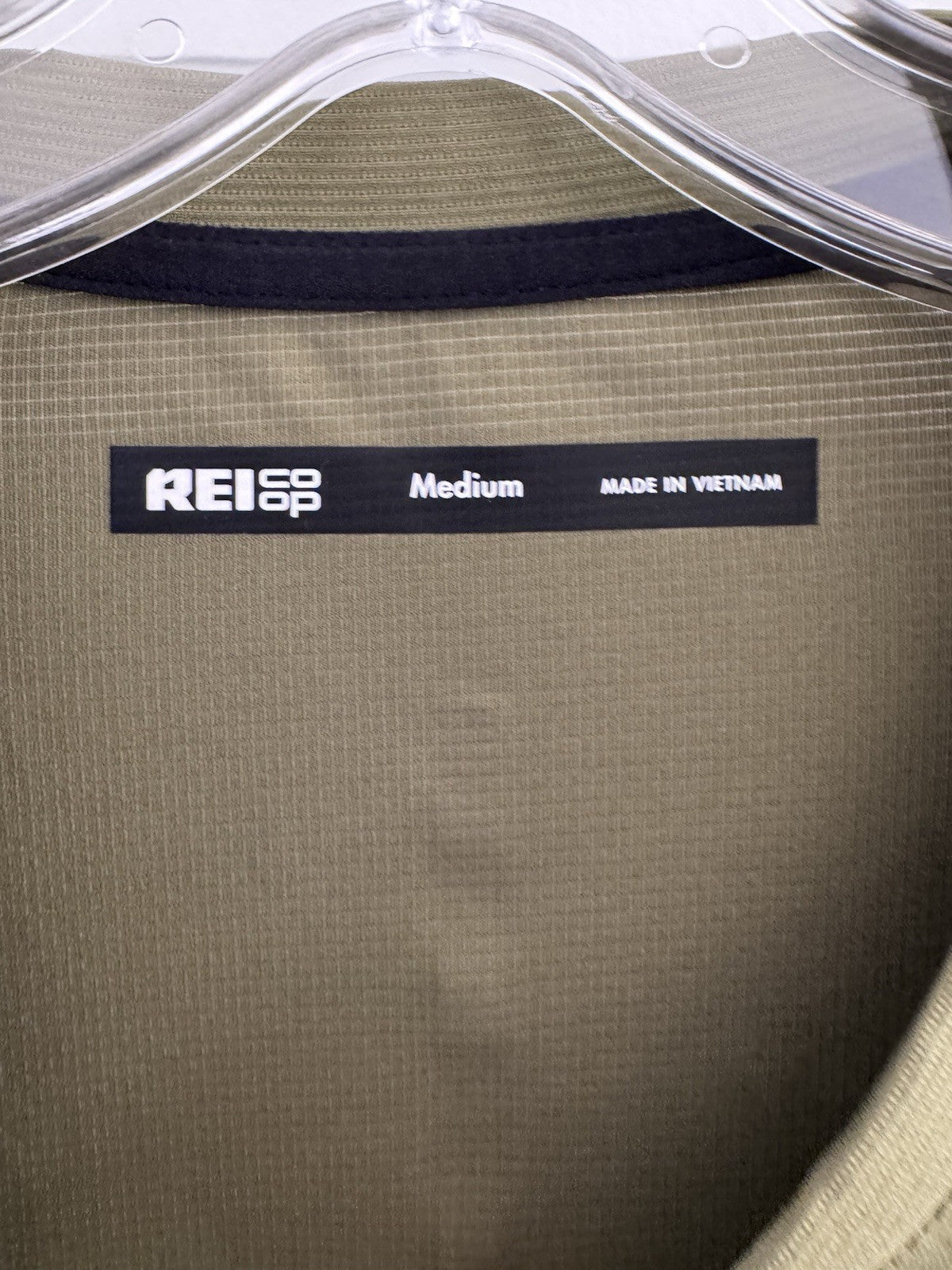 REI Co-op Men’s 1/4 Zip Pullover Olive Green Medium Lightweight Hiking Shirt