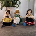Vintage 1973 Shillman Dolls of Many Lands Lot 3 Greek Irish Mexican 8" W/ Tags