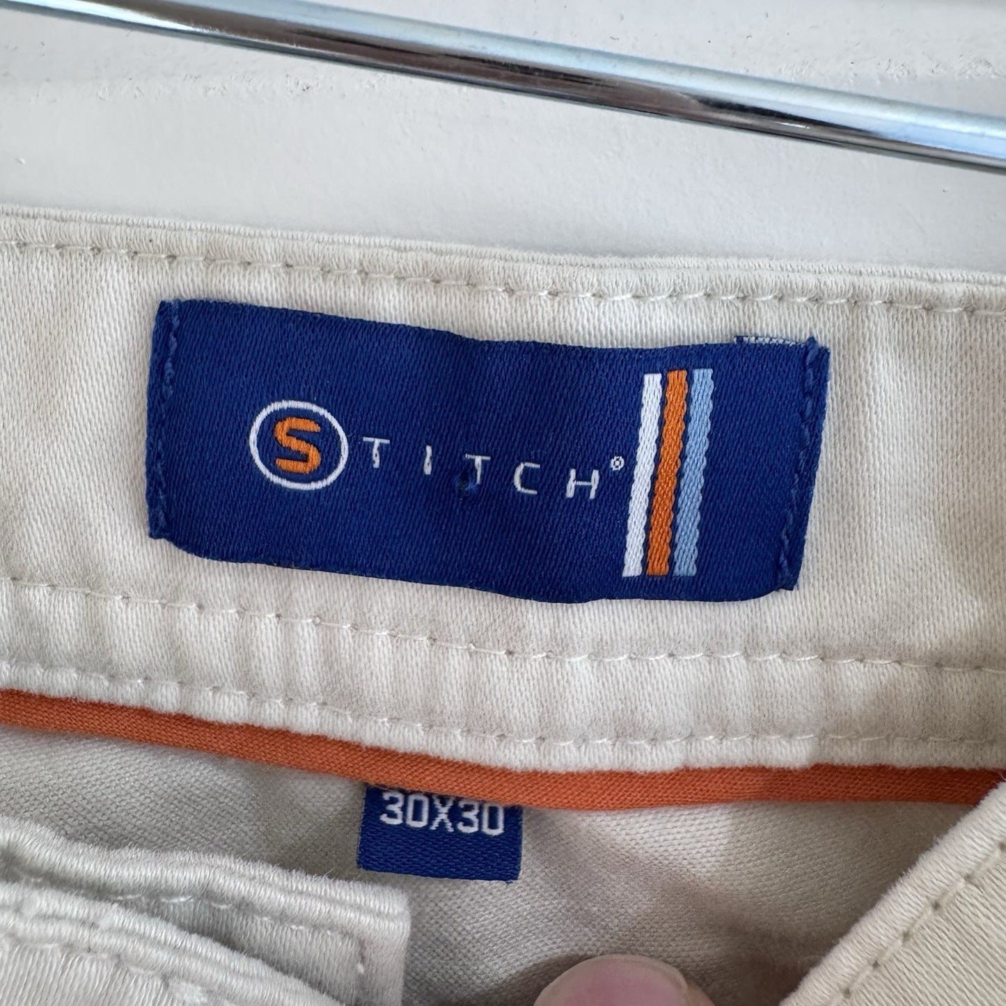 Stitch Golf Pants Mens 30x30 Beige Stretch Performance Trousers Cotton Blend