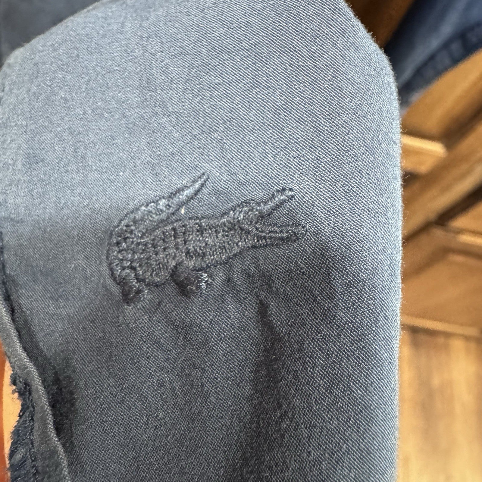 Lacoste Women’s Button-Down Shirt Size 38 Navy Blue