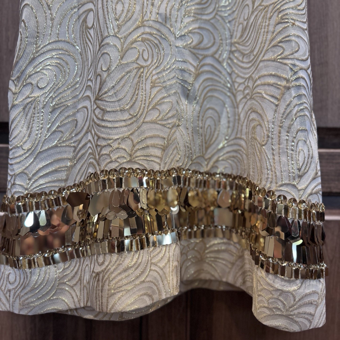 Lilly Pulitzer Gold Embellished Shift Dress XS | Metallic Silk Blend Party 
