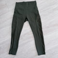 Fabletics Leggings Women Small Dark Green Mesh Panel High Rise Stretch