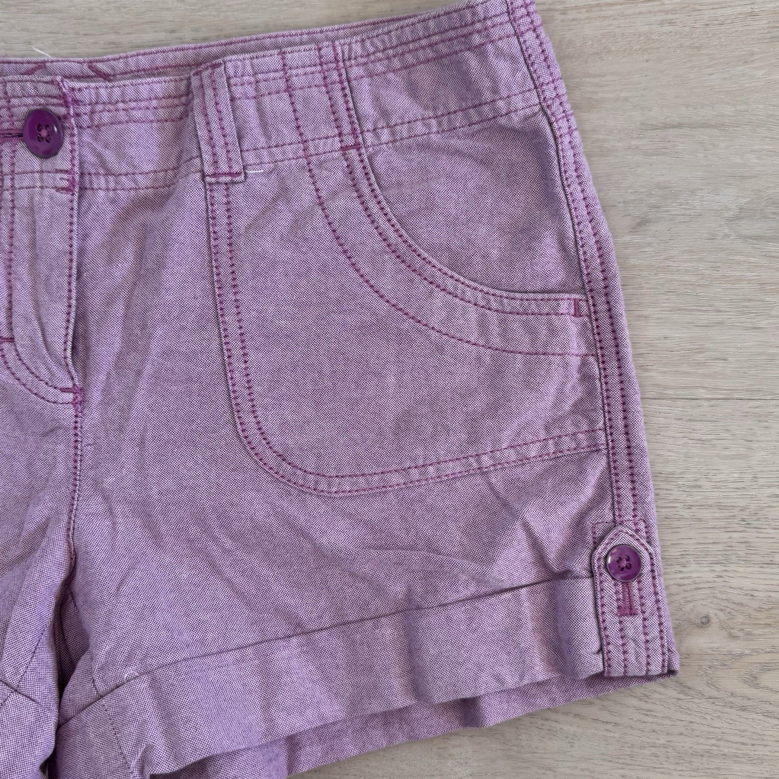Women’s Ann Taylor LOFT Purple Cotton Shorts Sz 0 Original Casual Preppy