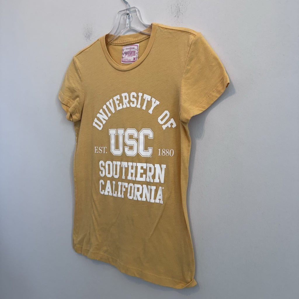 Victoria’s Secret PINK USC Southern California Tee Shirt M Yellow Y2K