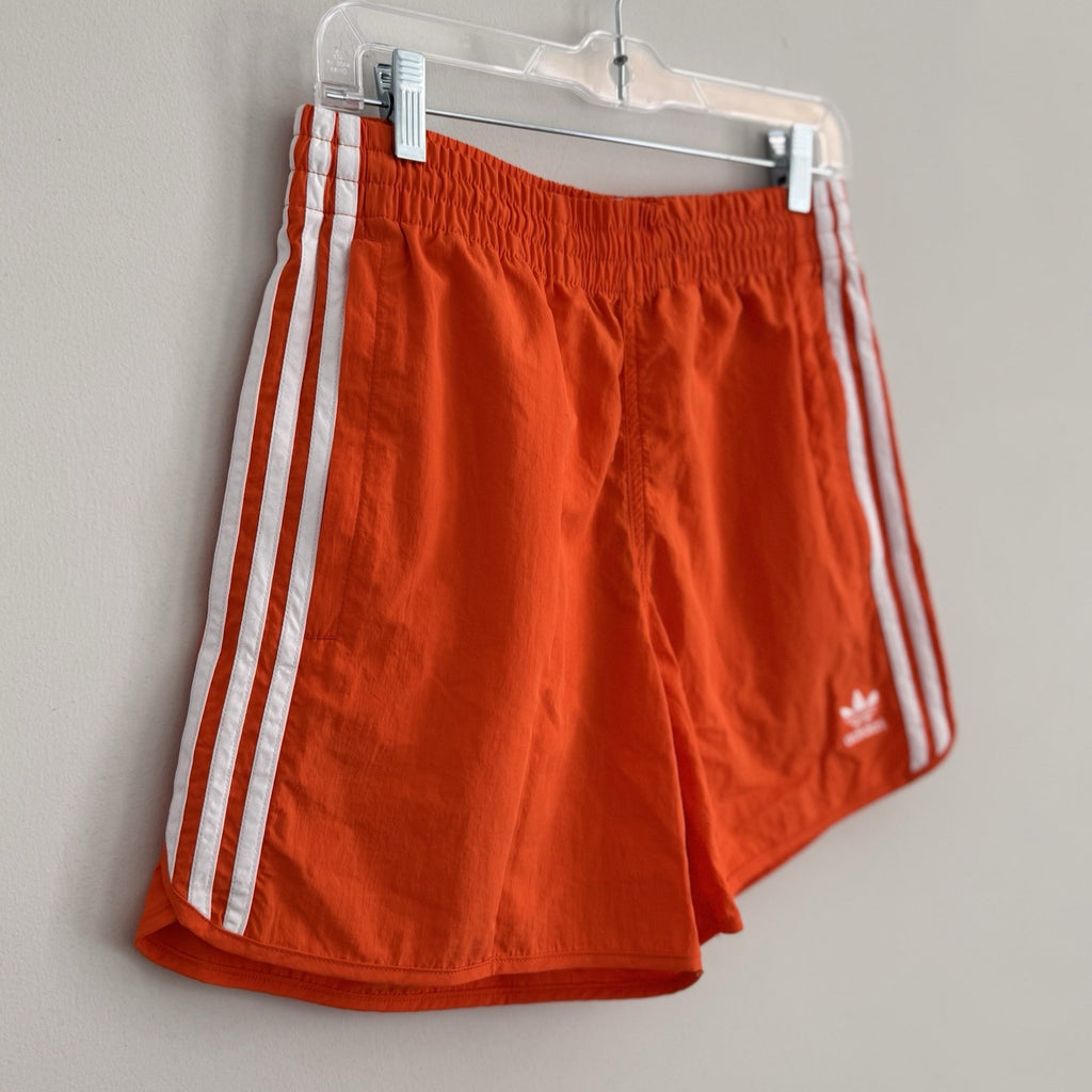 NWT Adidas Originals Men's Sprinter Shorts Orange White 3-Stripe Retro Small