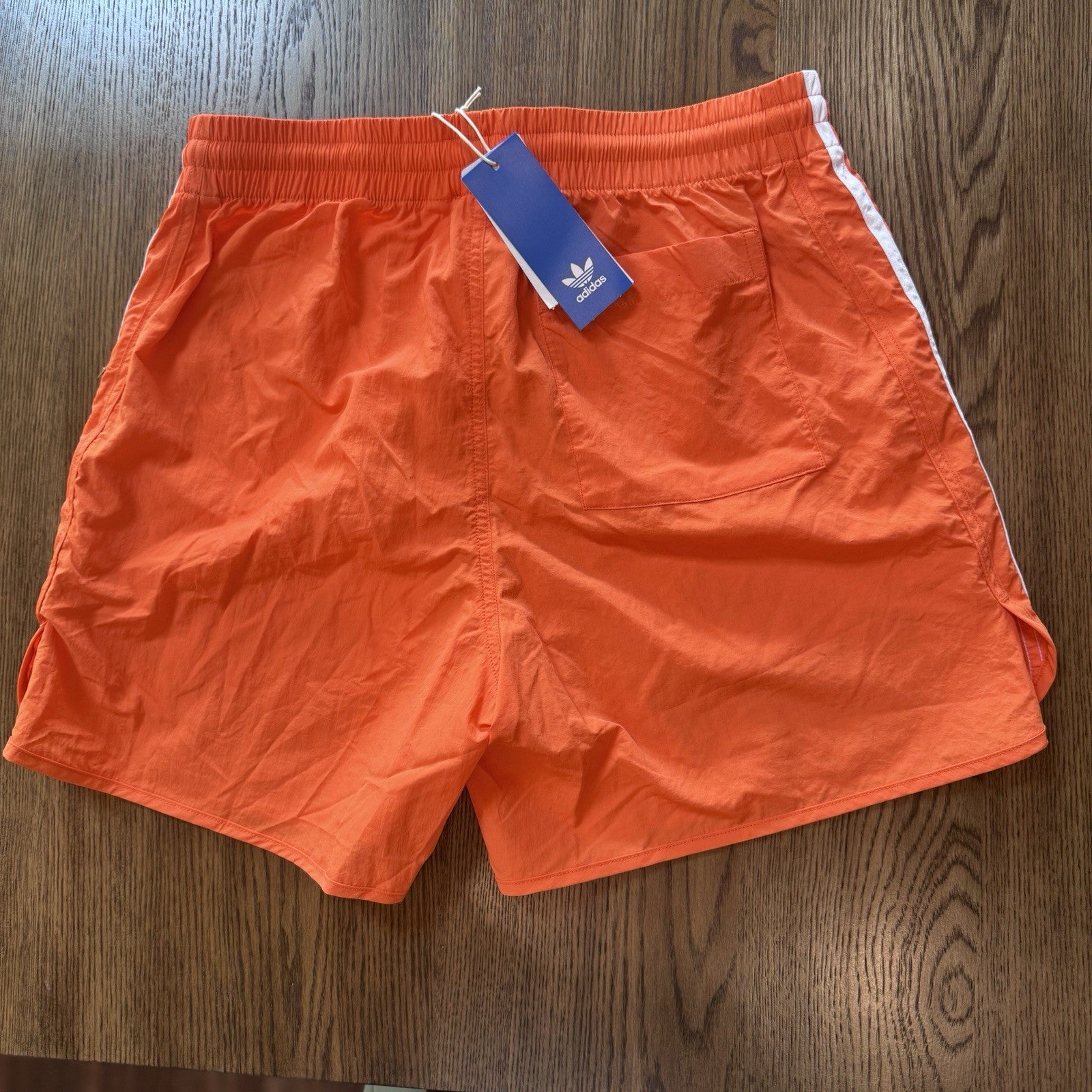 Adidas Originals 3-Stripes Swim Shorts Orange Trefoil Logo –  NWT XXL