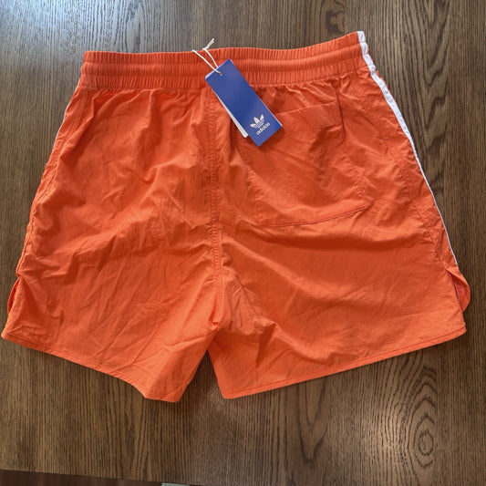 Adidas Originals 3-Stripes Swim Shorts Orange Trefoil Logo –  NWT XXL