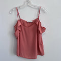 Abercrombie & Fitch Coral Cold Shoulder Blouse Women’s Small Ruffle Cami Top