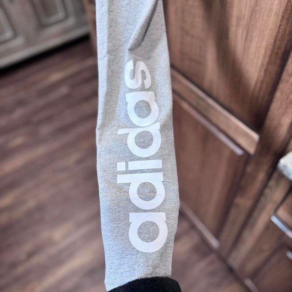 XS Adidas Tight Fit High Rise Full Length Leggings Womens Sz XS GL0638 Grey NEW