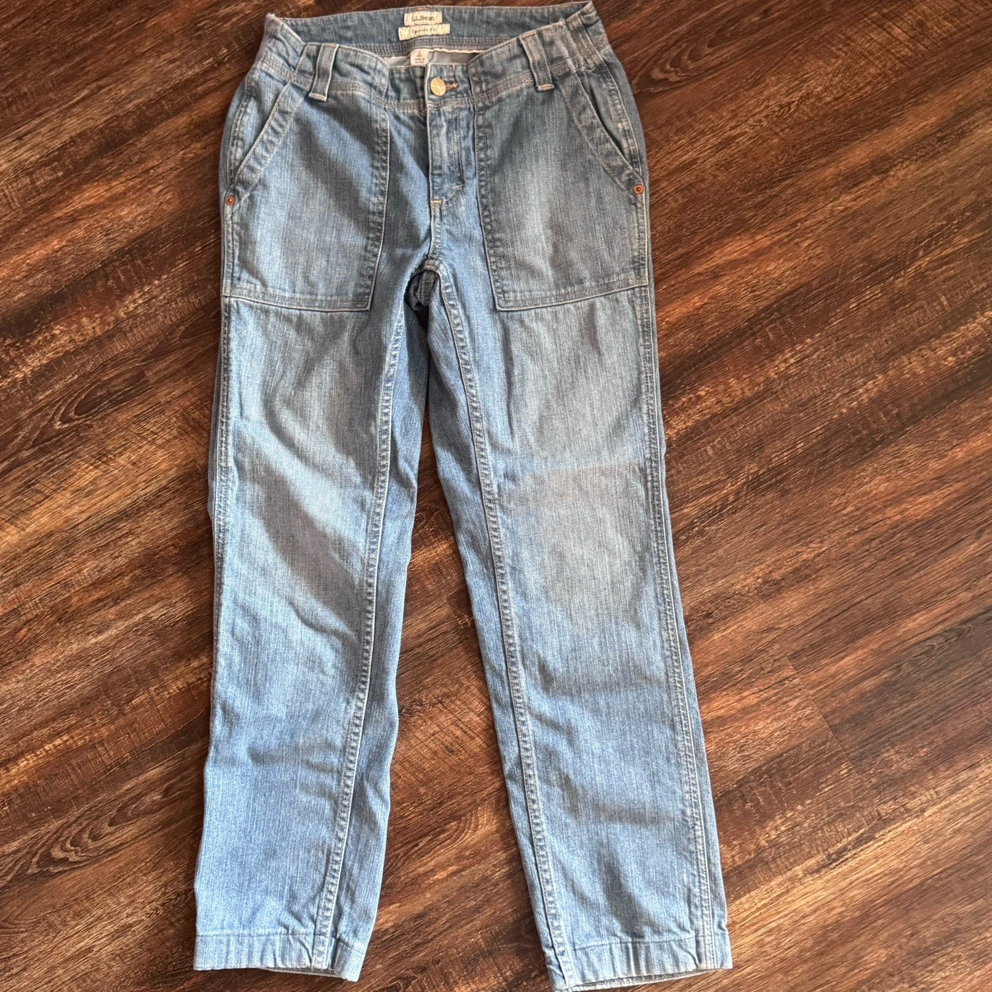 L.L. Bean Favorite Fit Jeans Womens 2 Petite Blue Denim Work 