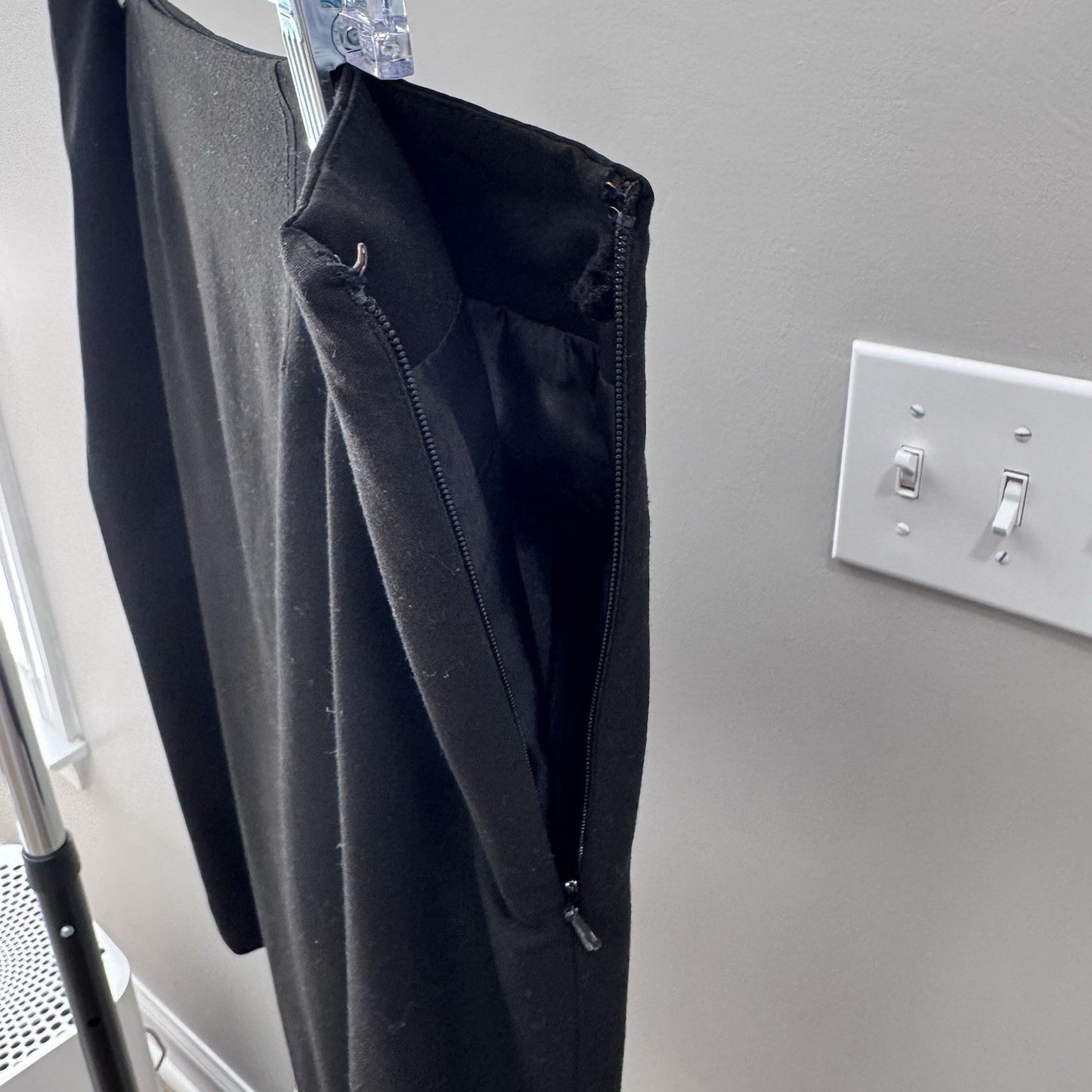 Anne Klein A Line Skirt Size 12 Black Stretch Lined Career Workwear